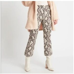 Choosy Stylish Snake Print Women's Crop Flare Pants Size 4 Mid-rise